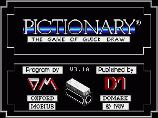 Pictionary title screen for Amiga
